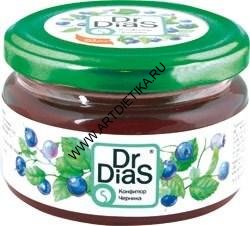 Конфитюр Черника на  сорбите DrDias 250гр