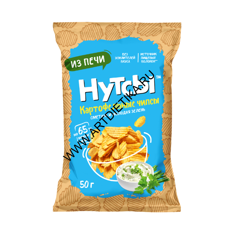 Чипсы картофельные из печи НУТСЫ  Сметана и молодая зелень 50 г
