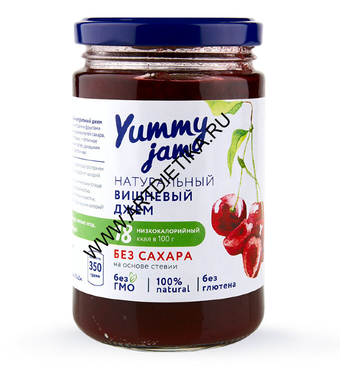 Джем Yummy jam Вишневый без сахара 350 гр