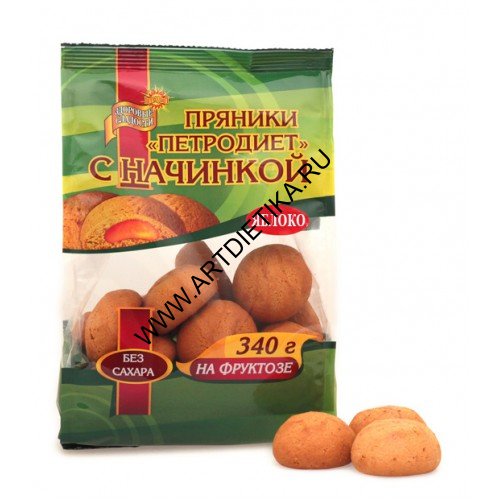 Пряники Петродиет яблоко на фруктозе 340г