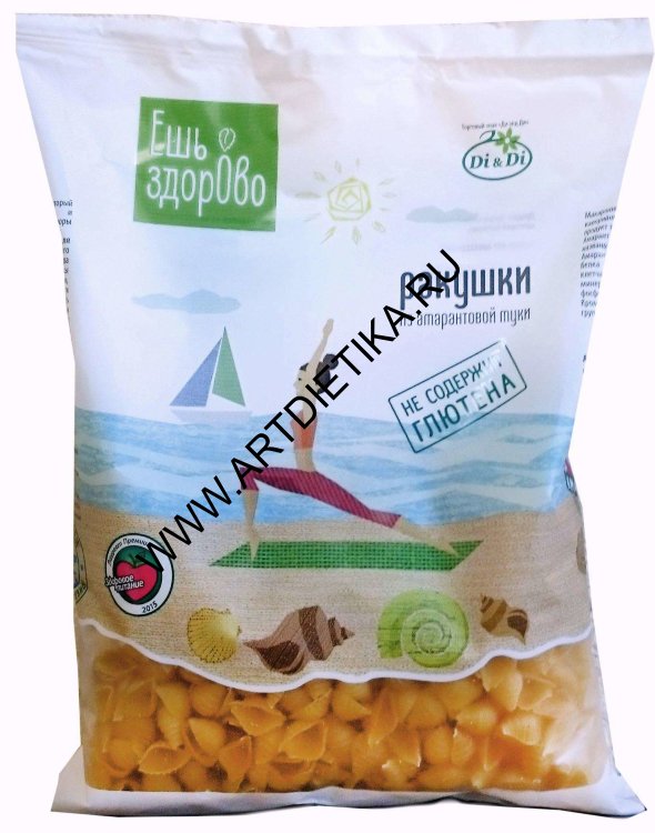 Макароны амарантовые Ешь ЗдорОво Ракушки без глютена 250г